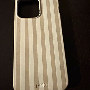 Pela Magnetic Back Case for Apple iPhone 14 Pro Max Striped Gray/White